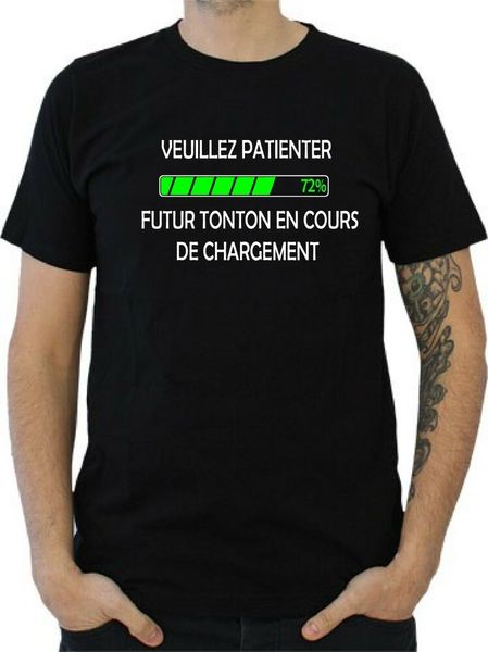 

mens t-shirt please wait future uncle being loaded, White;black