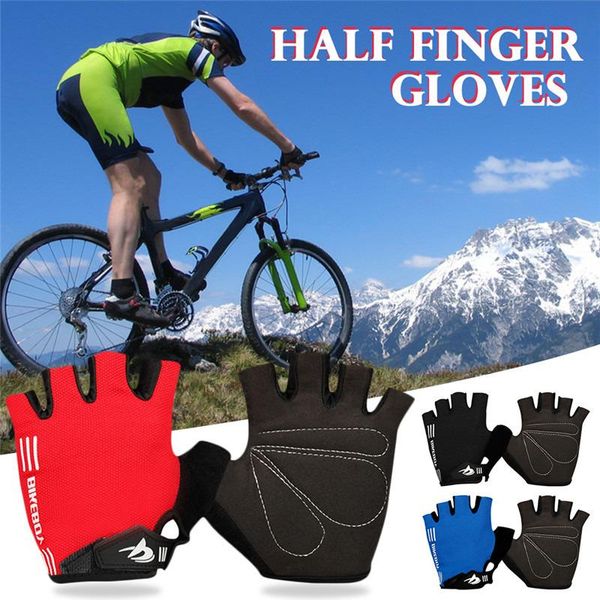 

cycling gloves shockproof bike half finger sports gel bicycle 2021, Black