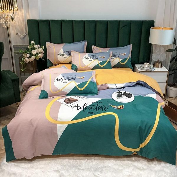 

four-piece set of nordic bedding thick fashionable quilt cover comforter sets king size home