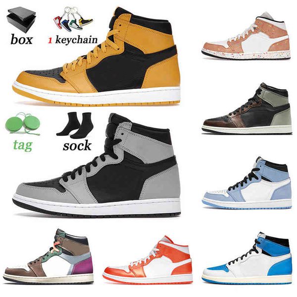 

2021 women men basketball shoes jumpman 1 1s dark pony smoky mauve university blue mid se electro orange bred patent sports sneakers