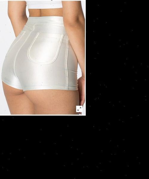 

women short high waist disco shorts shiny stretch american apparel pants, White;black