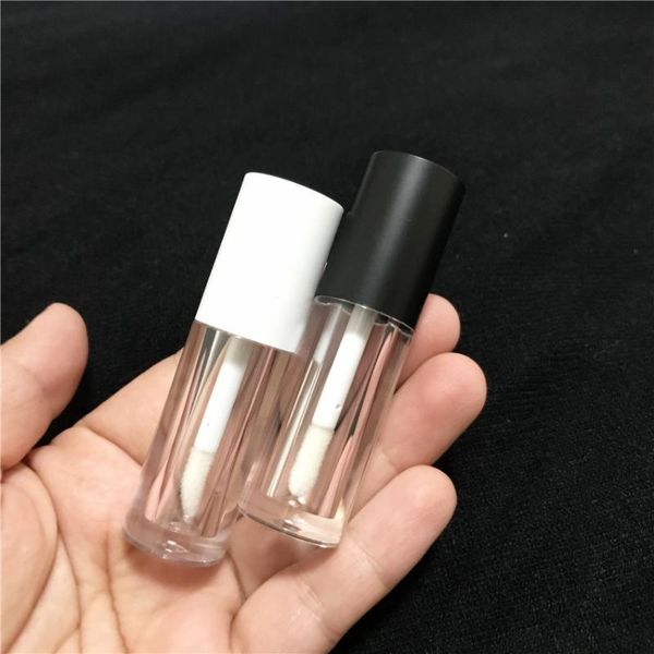 

storage bottles & jars 15/50pcs wholesale 2ml transparent lip gloss tube with wand white black cap lid clear lipgloss lipstick tubes sample