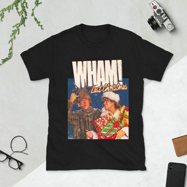 

wham last christmas white t shirt gift idea for fans lover, White;black