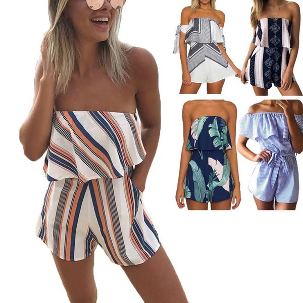 

women's jumpsuits & rompers summer casual women jumpsuit playsuit woman clothes fashion macacao feminino overalls female body suit ropa, Black;white