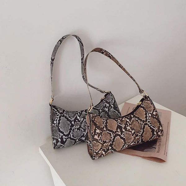 

retro snake pattern shoulder hand bag net red ocean style underarm cross body