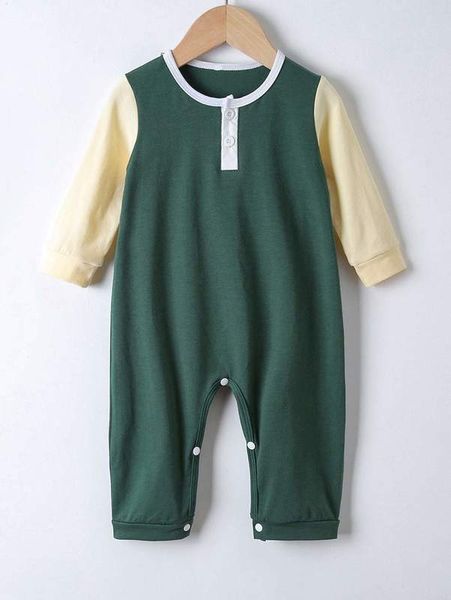 

baby 1 group contrast half breasted jumpsuit she, Blue
