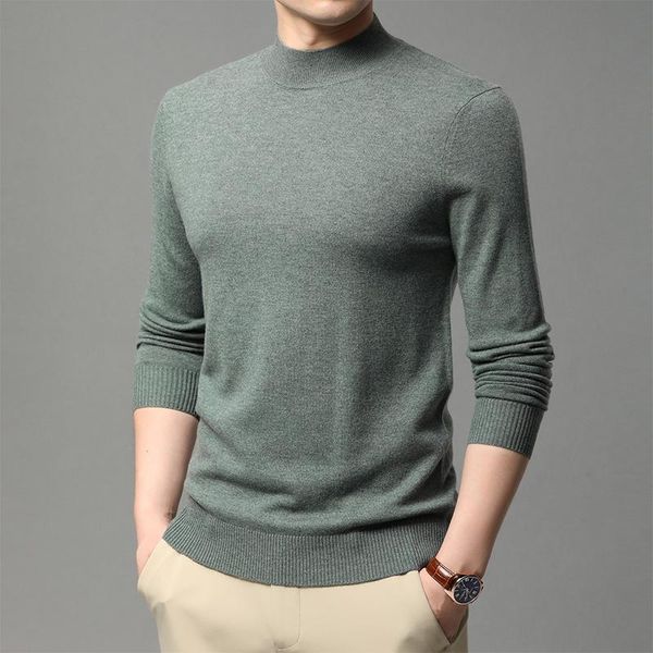 

men's sweaters 2021 autumn and winter half high neck sweater men long sleeve knitted zde2041, White;black