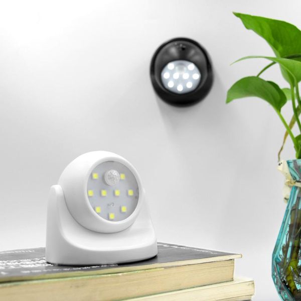 

strings 9 lamp beads led wall lights motion sensor night light 360 degree rotation wireless auto pir ir infrared detector security wf923