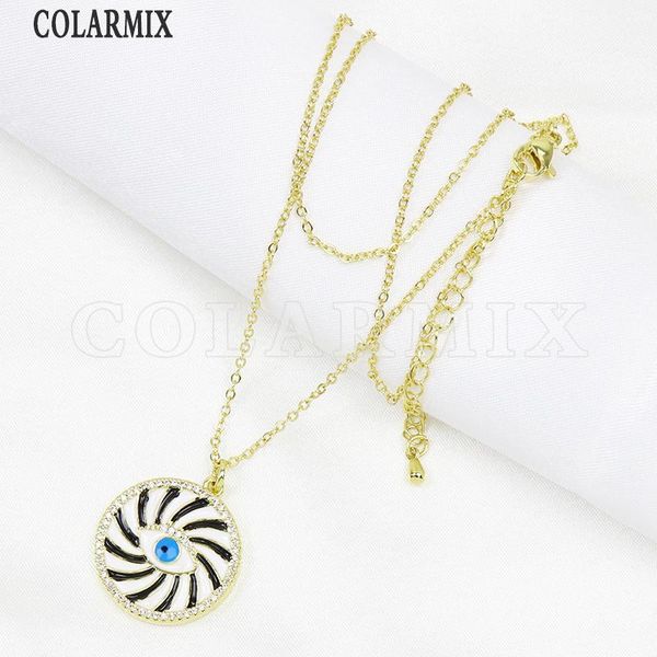

pendant necklaces 6 pcs enamel eyes style necklace mix color fashion jewelry chain 52002, Silver