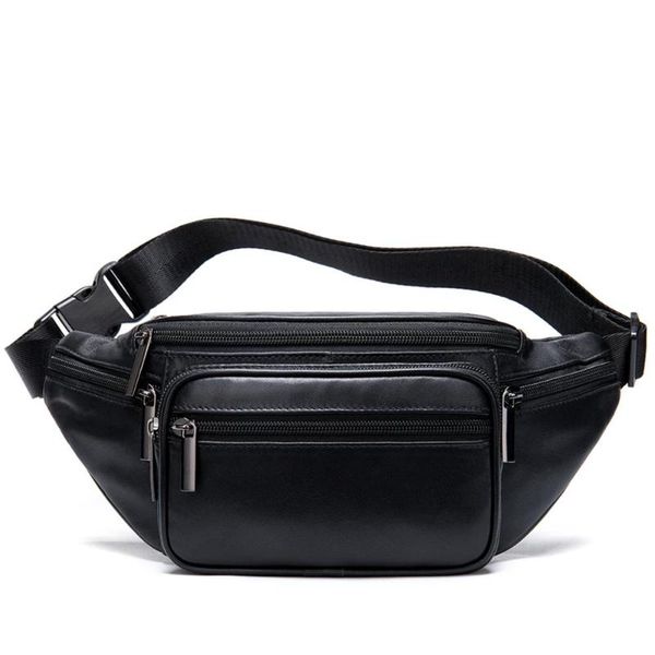 

genuine leather shoulder bag male fanny pack men outdoor waist bags