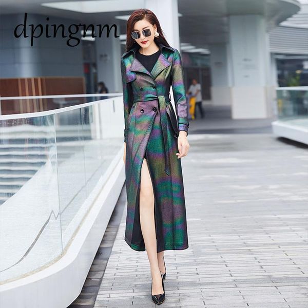 

women's trench coats chic women coat casual long outerwear loose overcoat with belt winter fashion double-breasted windbreaker femme, Tan;black