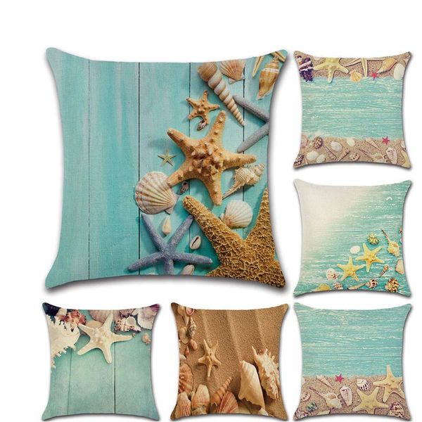 

cushion/decorative pillow hand painted beach cushion cover 45*45cm shell home decorative linen case