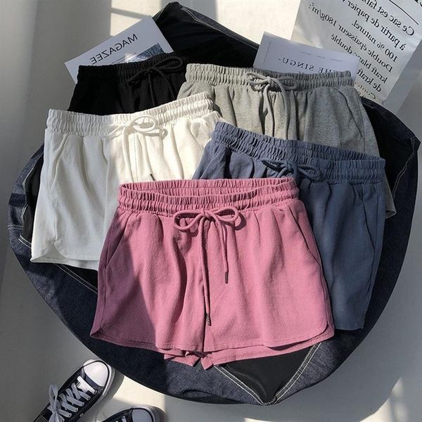 

solid color seamless high waist women sports shorts summer gym workout running loose elasticity casual yoga outfit