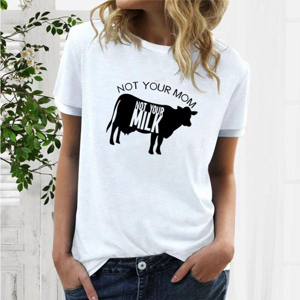 

women's t-shirt not your mom letter printed oversized women summer 2021 t-shirts female short sleeve clothing tee shirt, White