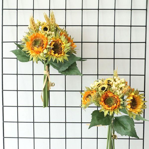 

decorative flowers & wreaths beautiful sunflower bouquet flower artificial home garden party wedding decoration diy room decor