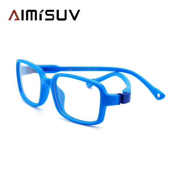 

fashion sunglasses frames aimisuv 2021 tr90 flexible ultralight silicone glasses frame kids square optical clear eyeglasses children, Black