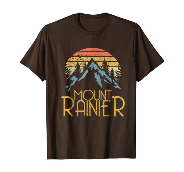 

vintage retro mount rainier national park wa mountains shirt, White;black