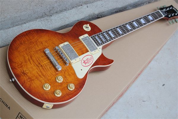 

flyoungstandard electric guitar special tiger maple veneer mahogany heart, body and neck can be changed
