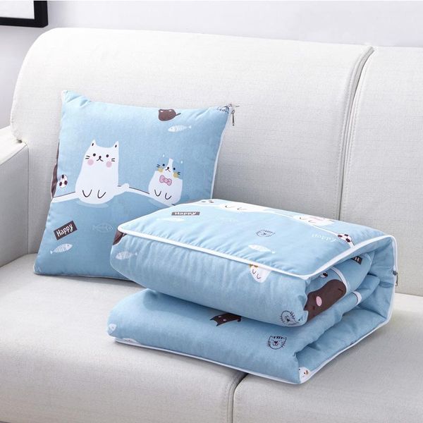 

comforters & sets denisroom cartoon summer quilted bedspreads cute cat pattern sofa office dual-use cushion sleep blanket satin ew22#
