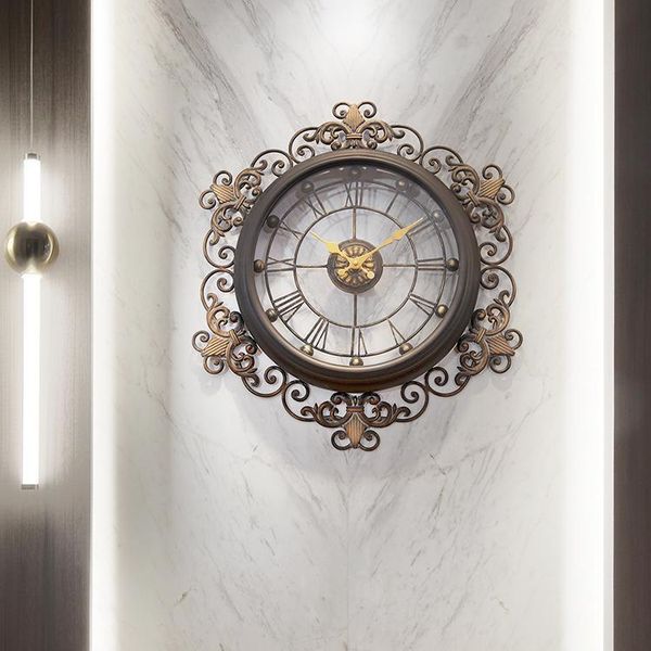 

wall clocks antique creative luxury simple metal american style retro fashion living room zegar scienny decor eb50wc
