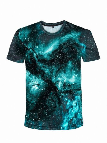 

men 3d galaxy paint print tee p4kk#, White;black