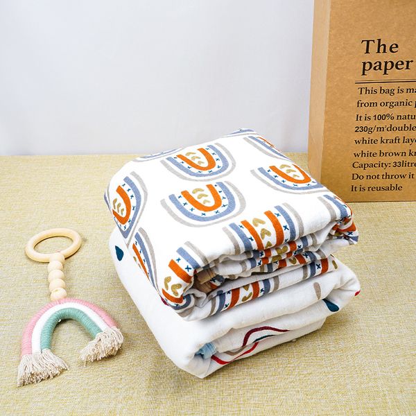

baby swaddle swaddling newborn gauze blankets thick sunscreen 4 layer floral flowers animal printed bath towel carriage quilt stroller cover
