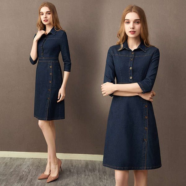 

denim large casual dresses dress in spring and summer of, Black;gray