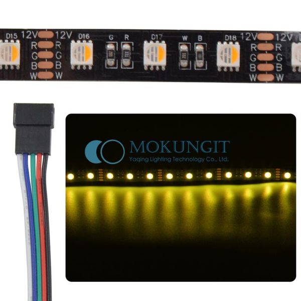 

mokungit 10x 1m 60 leds 4 color in 1 rgbw rgbww led strip ip20 non waterproof ip65 ip67 white black pcb dc12v 24v strips