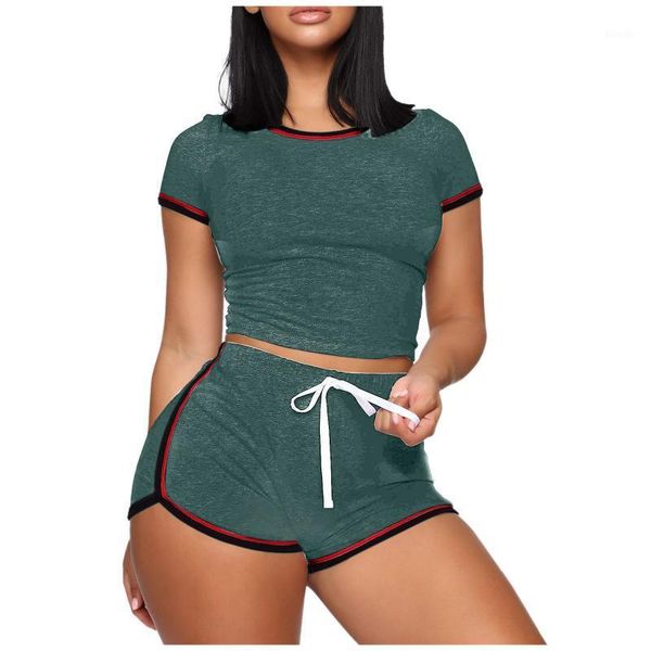 

yoga outfit tracksuit women tie dye two piece set 2021 summer print short sleeve o-neck shorts streetwear outfits fitness ulzzang