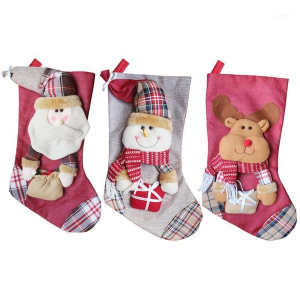 

christmas decorations 1 piece creative stocking handcraft children candy gift bag santa elk elderly snowman year1