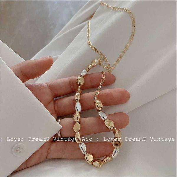 

korean geometric metal necklace version ins style necklace sweet cool metal, Silver