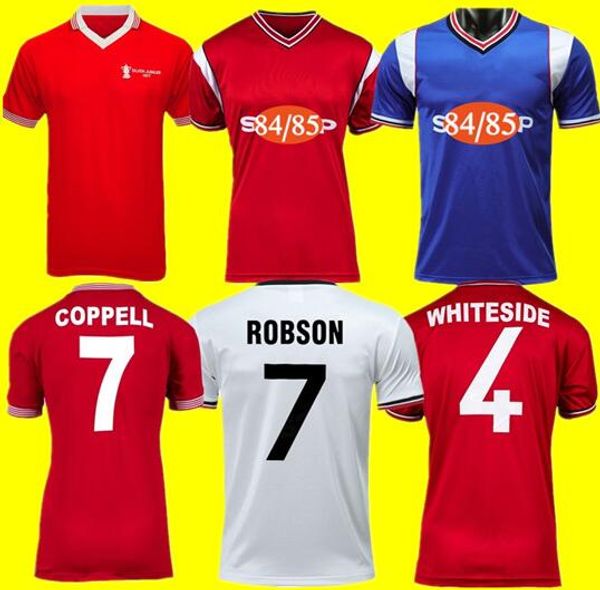 

1977 gordon hill manchester robson 7 retro soccer jerseys 1984 1985 whiteside 4 coppell 84 85 classic, Black;yellow