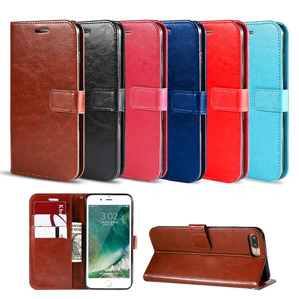 Capas de telefone com fivela Flip Card Slot Wallet Stand Capa de couro PU para iPhone15 14 13 12 11 Pro Max XS XR 5 6 7 8 Samsung S21 S20 S10 S8 NOTA 10 Plus