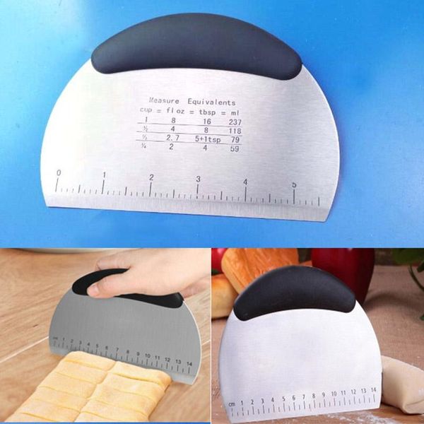 

baking & pastry tools 1pcs pizza dough scraper diy supplies flour stainless steel cake tool shaving cutter kitchen accessories