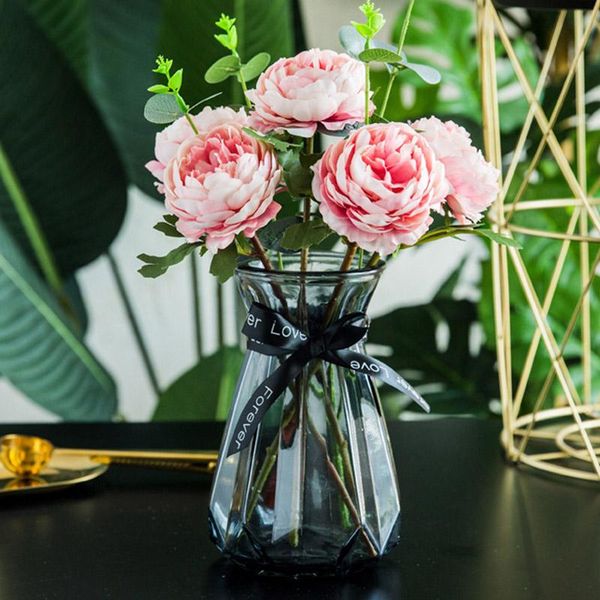

1pcs european single - branch core peony wedding holding flowers bouquet artificial home decoration decorative & wreaths