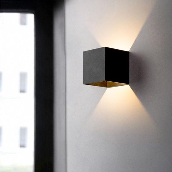 

led wall lamp ip65 waterproof indoor and outdoor aluminum surface mounted cubic garden door