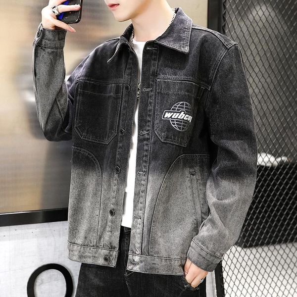 

men's jackets 2021 autumn 6 models blue denim jacket fashion casual cotton elasticity jeans coat male brand clothes, Black;brown