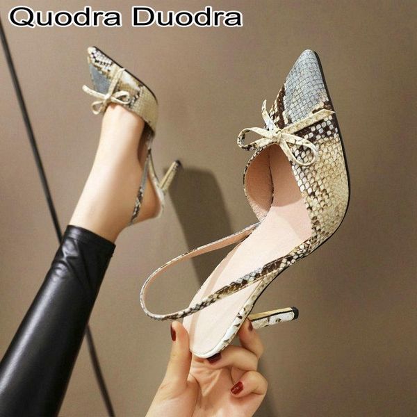 

summer sandals women stiletto thin high heels shoes pointed toe snake skin printed slip-on plus size 34-48 45, Black