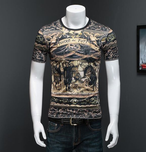 

men's t-shirts summer men in short t-shirt cotton pure neck, White;black