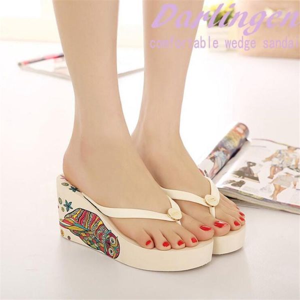 

flip-flops women sandals net red high-quality women's shoes 8cm thick bottom wedges slippers 4- 8, Black
