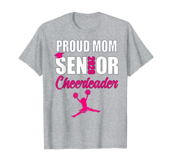 

proud mom senior cheerleader class of 2020 t-shirt, White;black