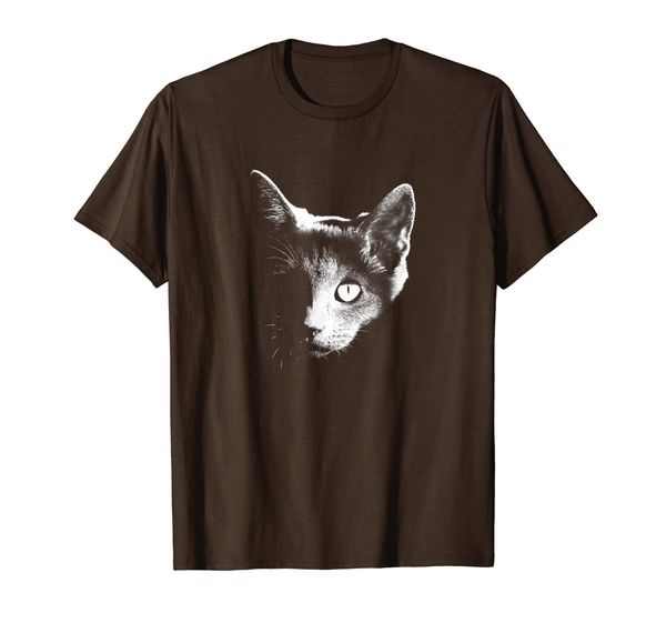 

cute cat - mysterious kittie staring big black cat shirt, White;black