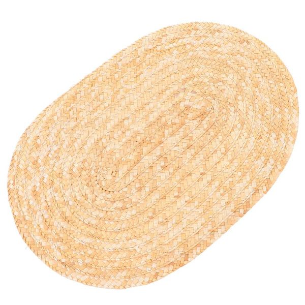 

cycling caps & masks 1pc oval design straw hat fashion weaving diy embryo, Black