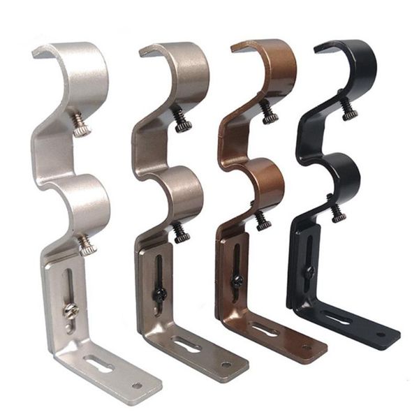 

other home decor 3x double curtain rod wall bracket support living bedroom drapery pole holders