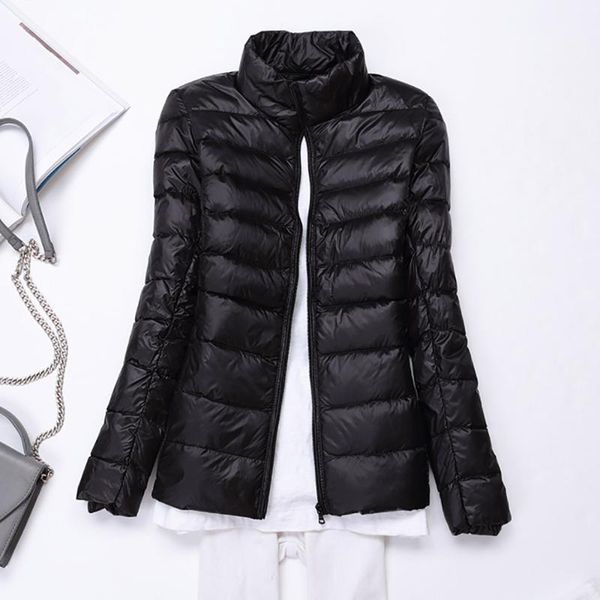 

women's jackets plus size 5xl 6xl 7xl jacket for women coat female autumn winter duck down ultra thin chamarras de mujer, Black;brown