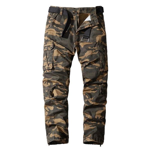 

men's pants camouflage trousers cotton multi-pocket outdoor military tactical clothing 2021 autumn -selling fashion, Black