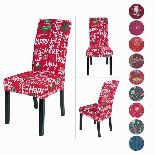 

chair covers christmas milk silk-printed dining cover high elastic spandex for home decor hogar sillas