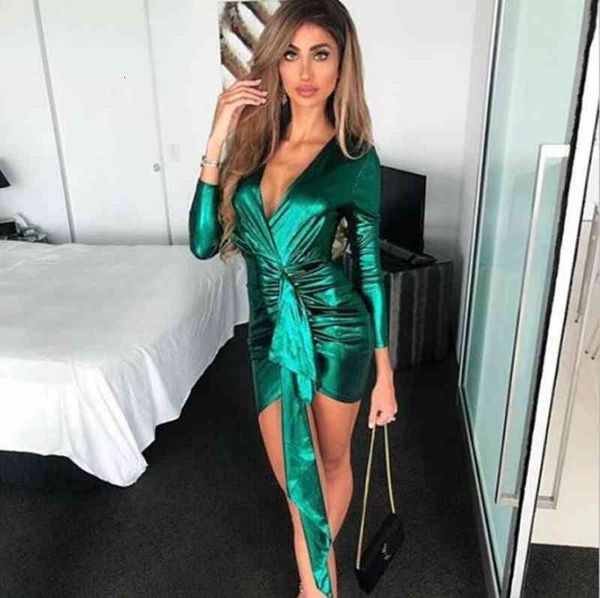 

spring wrap bandage bodycon dresses women deep v neck mini dress colorful elegant green summer party dress vestidos, Black;gray