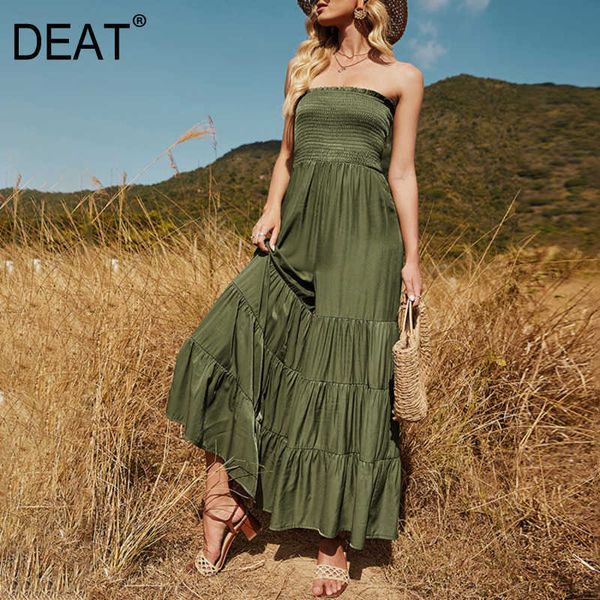 

[deat] high waist jumpsuit flared solid color sleeveless temperament women loose fit fashion summer 13d104 210527, Black;white