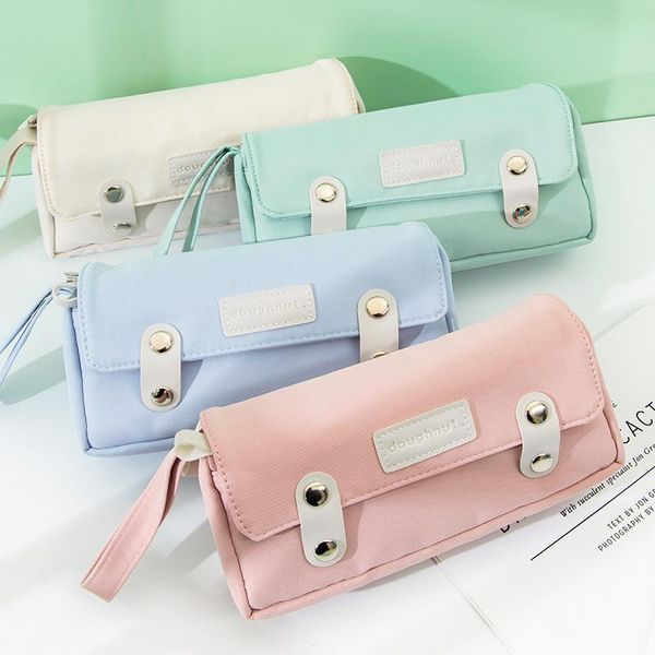 

doughnut pencil case pen bag summer sweet light color handle storage pouch for stationery school student supplies a6137 bags